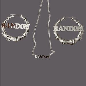 Stainless Steel Hoop Earrings and Necklace Set